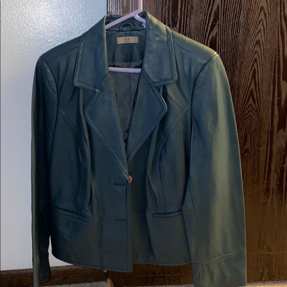 Women’s Hunter Green Leather Jacket